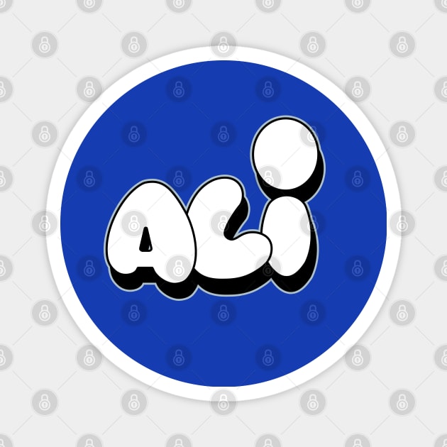 ALI name graffiti bubble writing style Magnet by Love Wild Letters